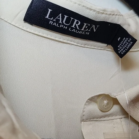 Lauren Ralp Lauren Black Label Shirtdress Elegant Winter Cream Midi Dress SZ 4 - Picture 7 of 16